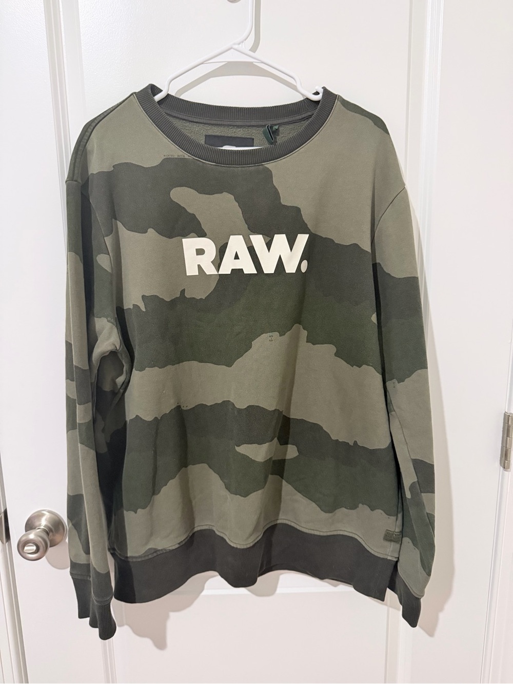 G-Star RAW Olive Green Camo Crewneck Sweatshirt